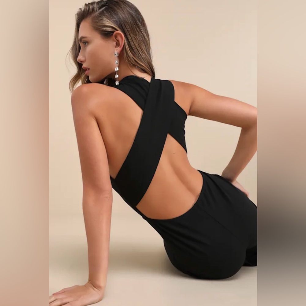 Lulu's Elegant Black Jumpsuit